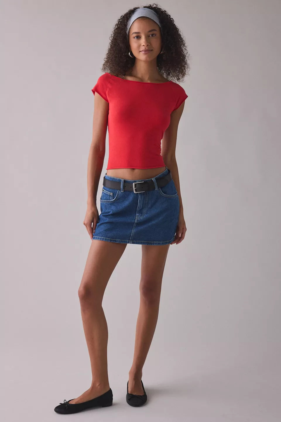 Out From Under Women's Cotton Compression Boatneck Cropped Tee
