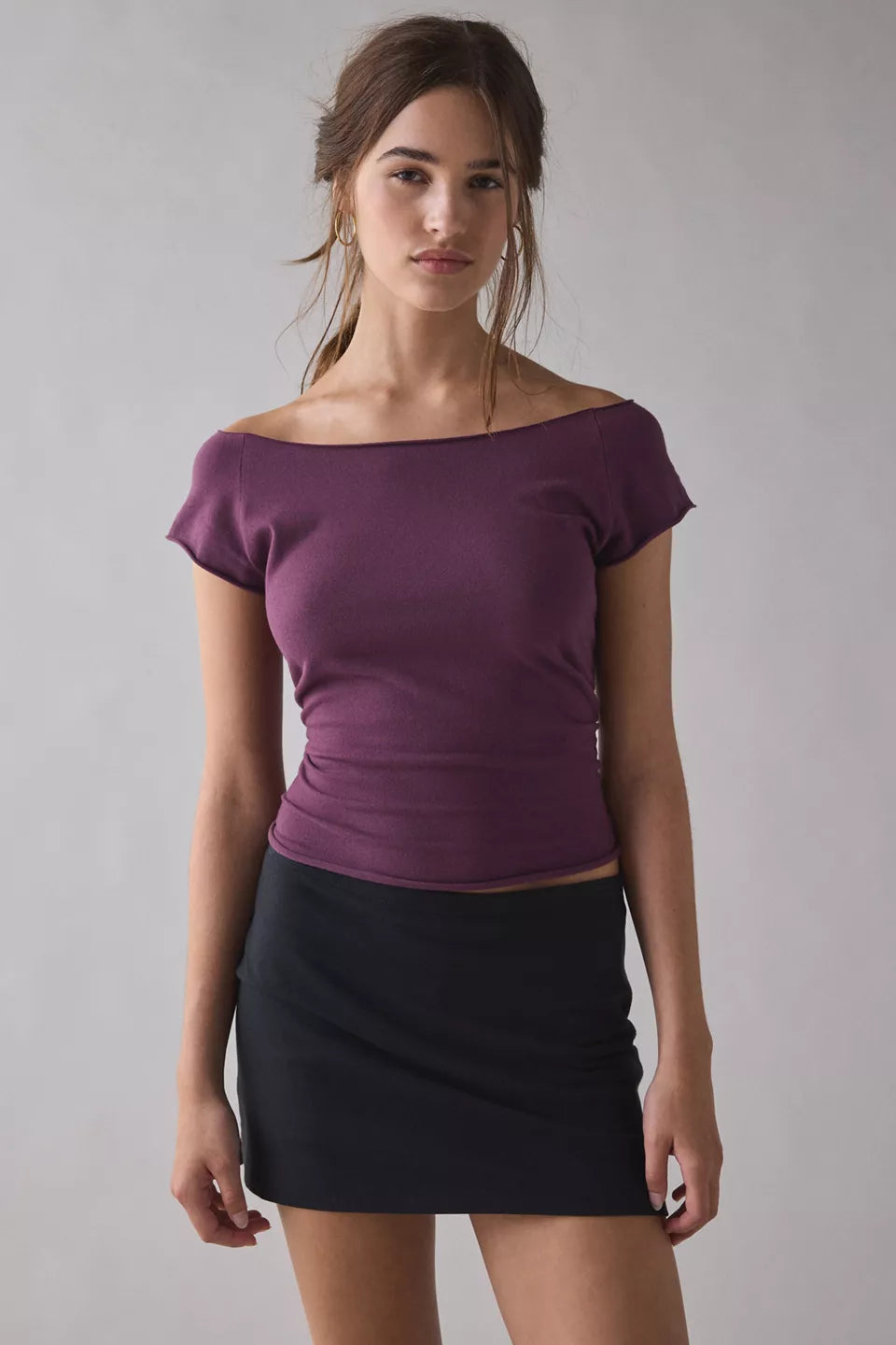 Out From Under Women's Cotton Compression Boatneck Cropped Tee