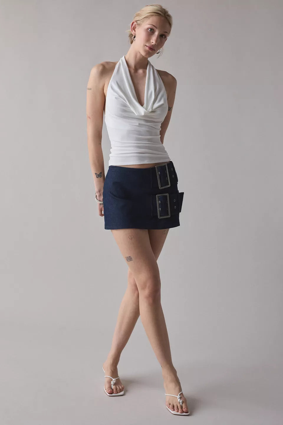 Silence + Noise Women's Coyote Cowl Neck Halter Top