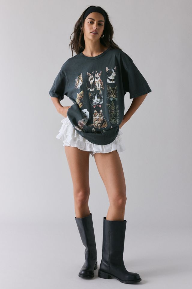 Urban Outfitters Women's Cat Graphic Oversized T-Shirt Dress