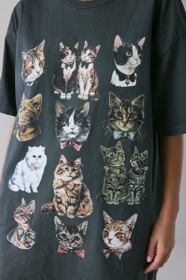 Urban Outfitters Women's Cat Graphic Oversized T-Shirt Dress