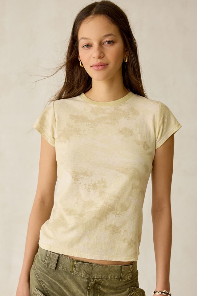 BDG Women's Spill The Printed Short Sleeve Crew Neck Tee