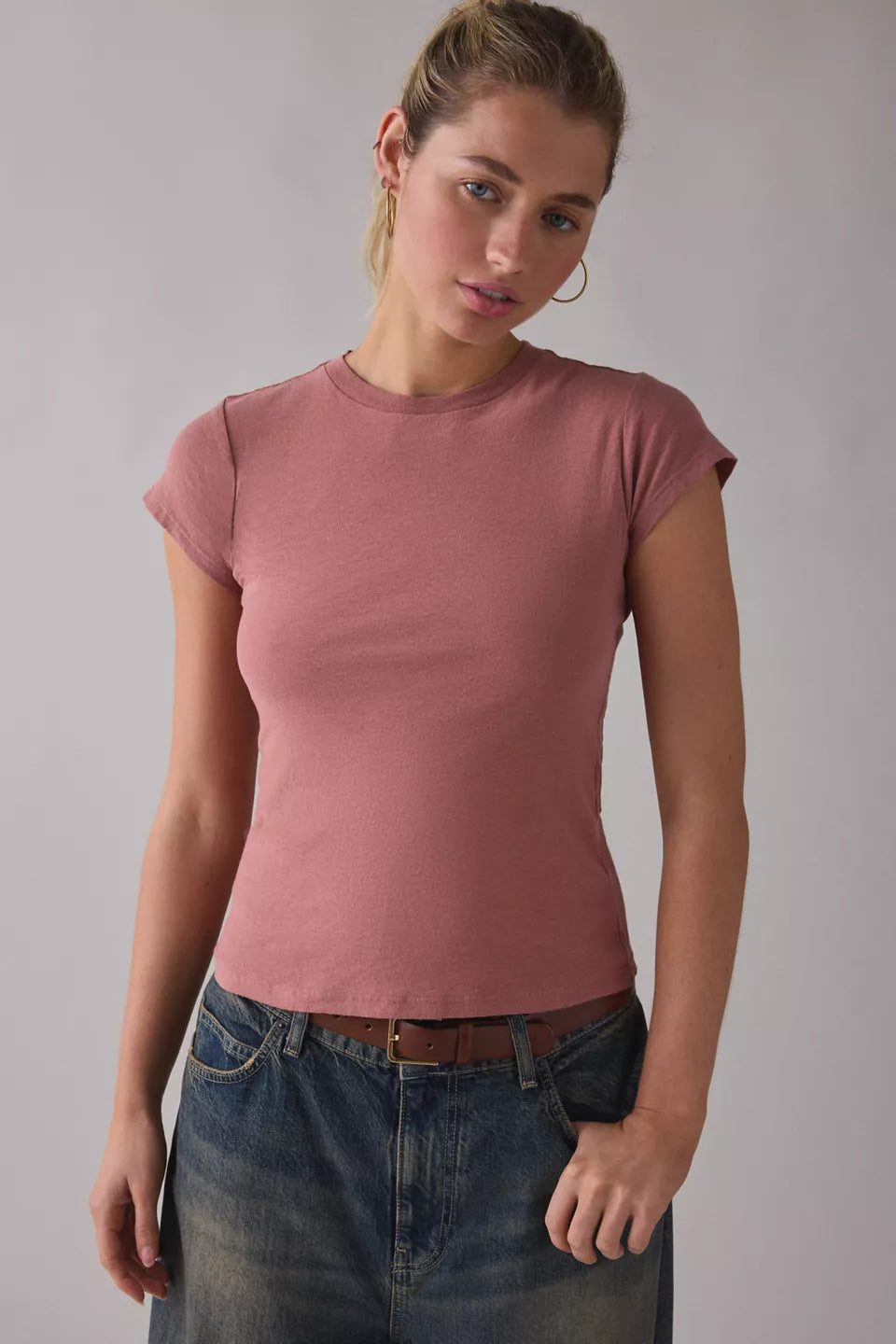 BDG Women's Short Sleeve Solid Spill The Tee