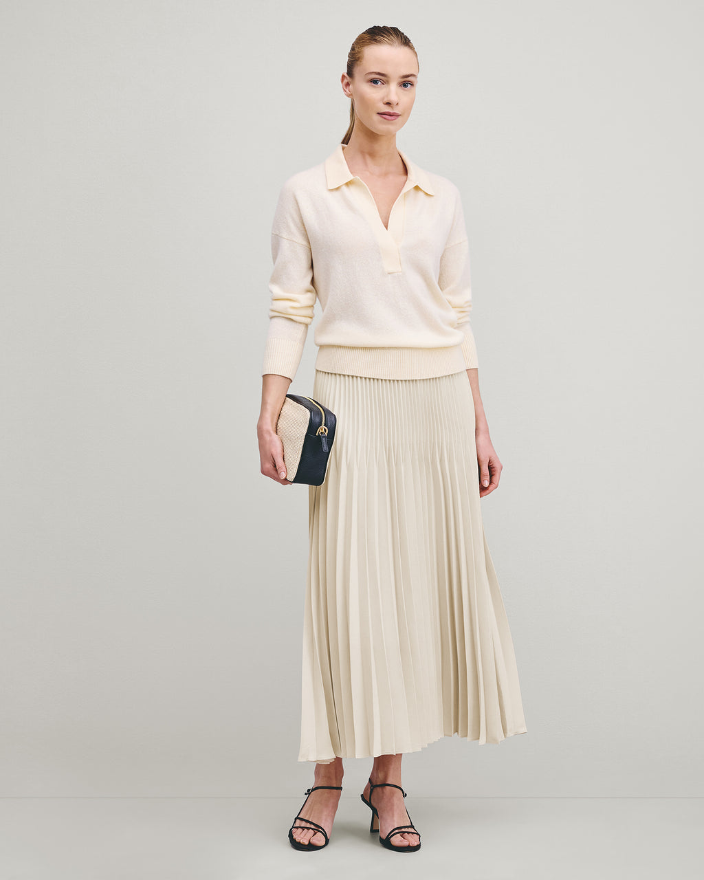 Quince Women's Pleated Matte Midi Skirt