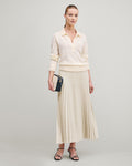 Quince Women's Pleated Matte Midi Skirt