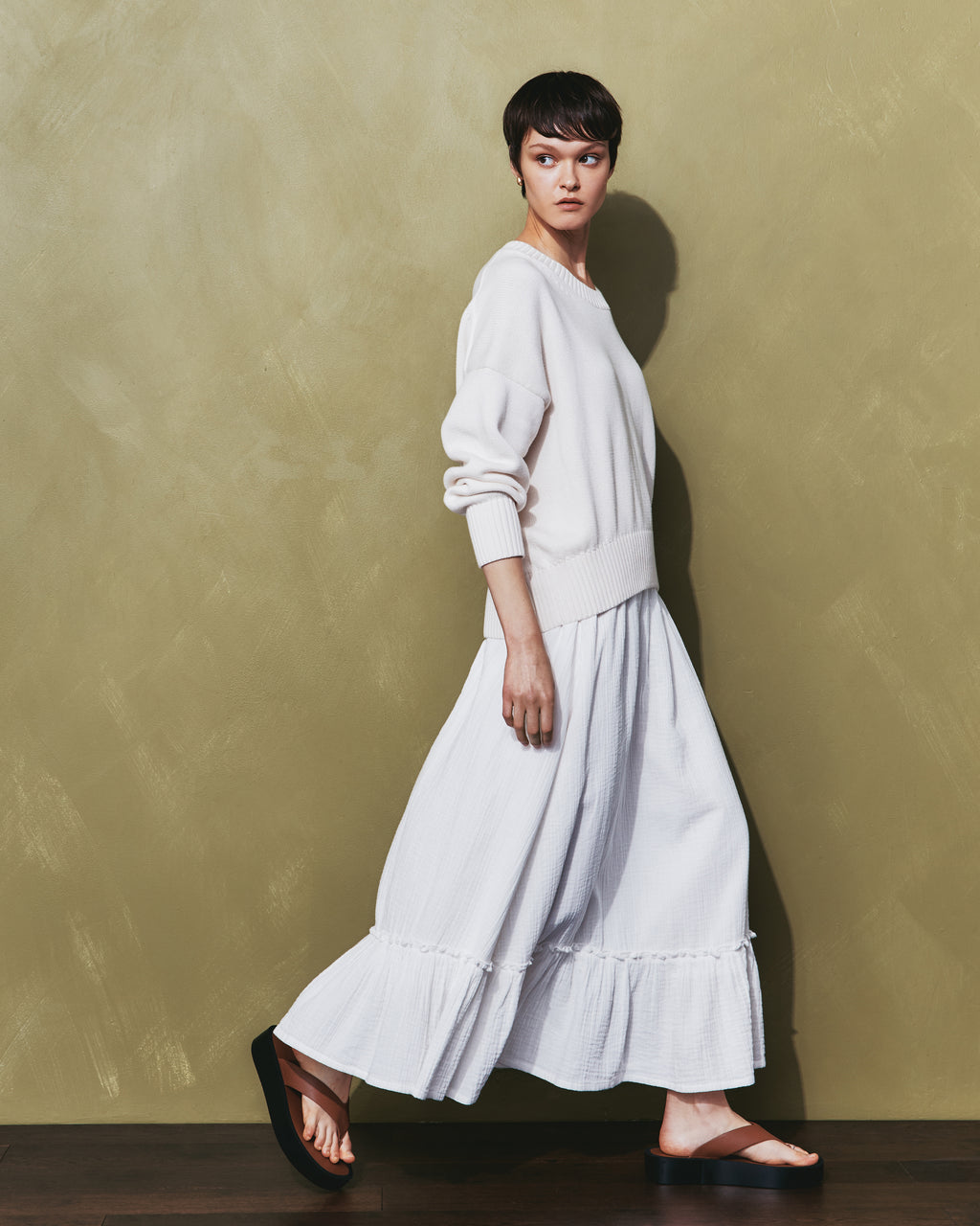 Quince Women's 100% Organic Cotton Gauze Smocked Maxi Skirt