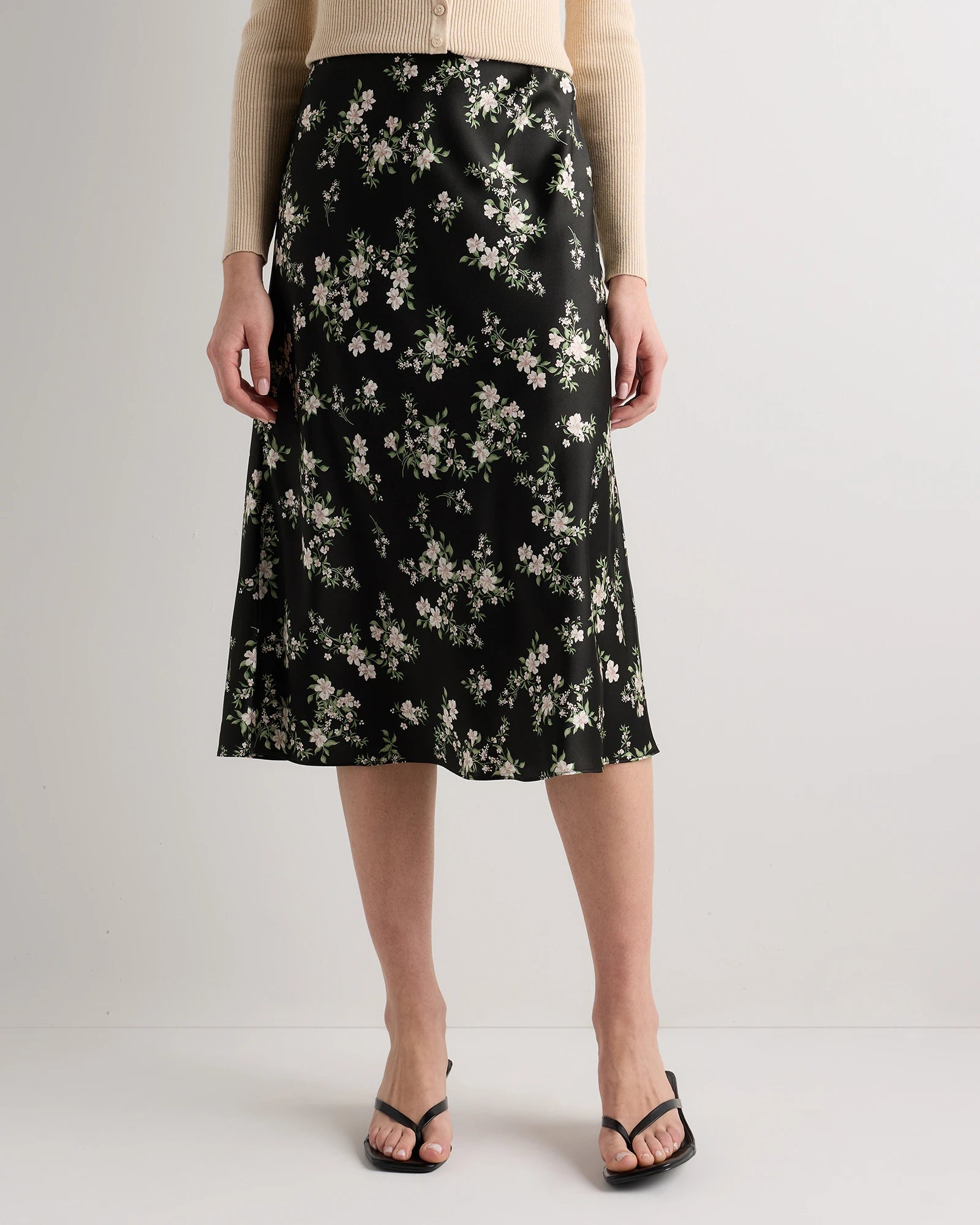 Quince Women's 100% Washable Silk Midi Skirt