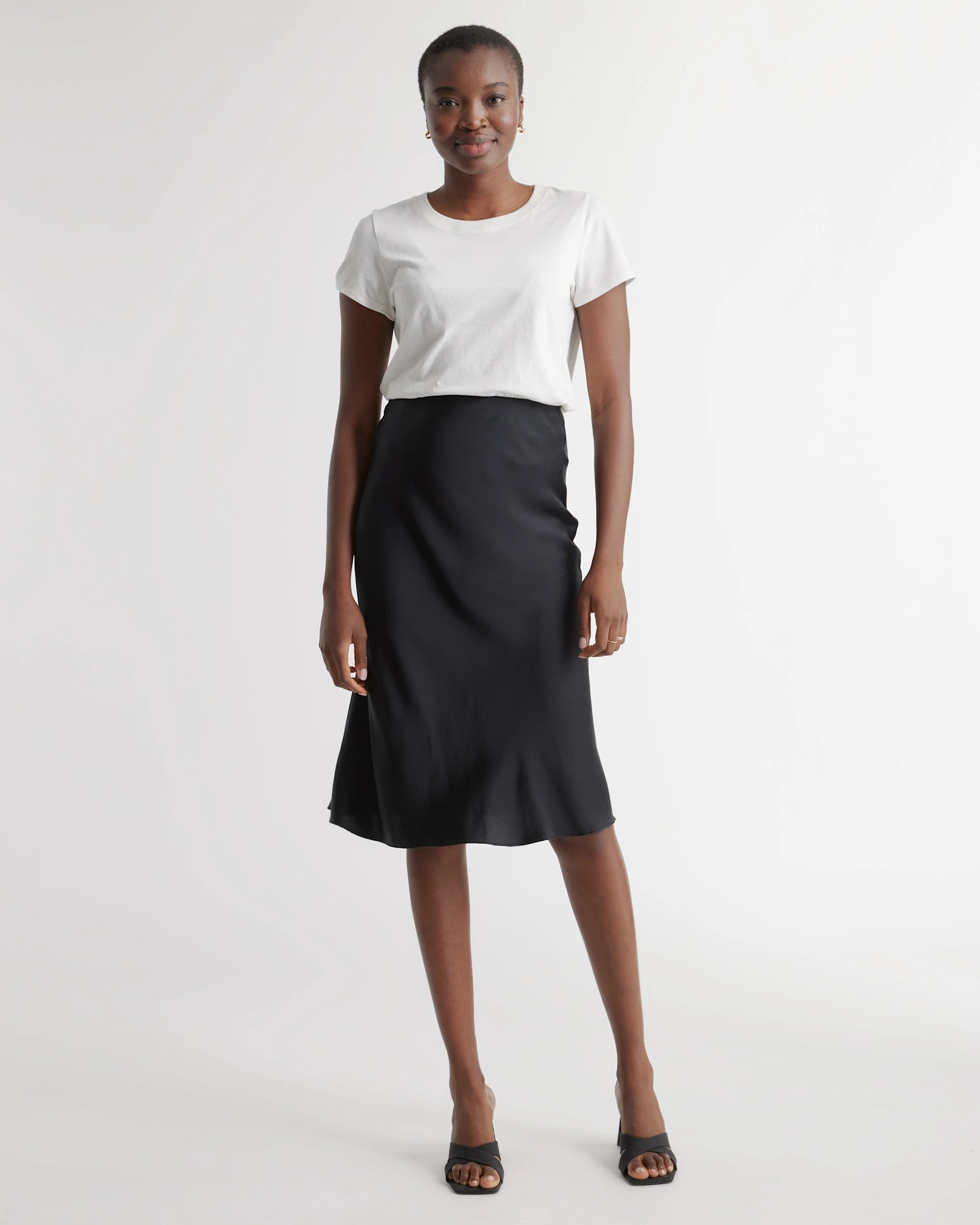 Quince Women's 100% Washable Silk Midi Skirt