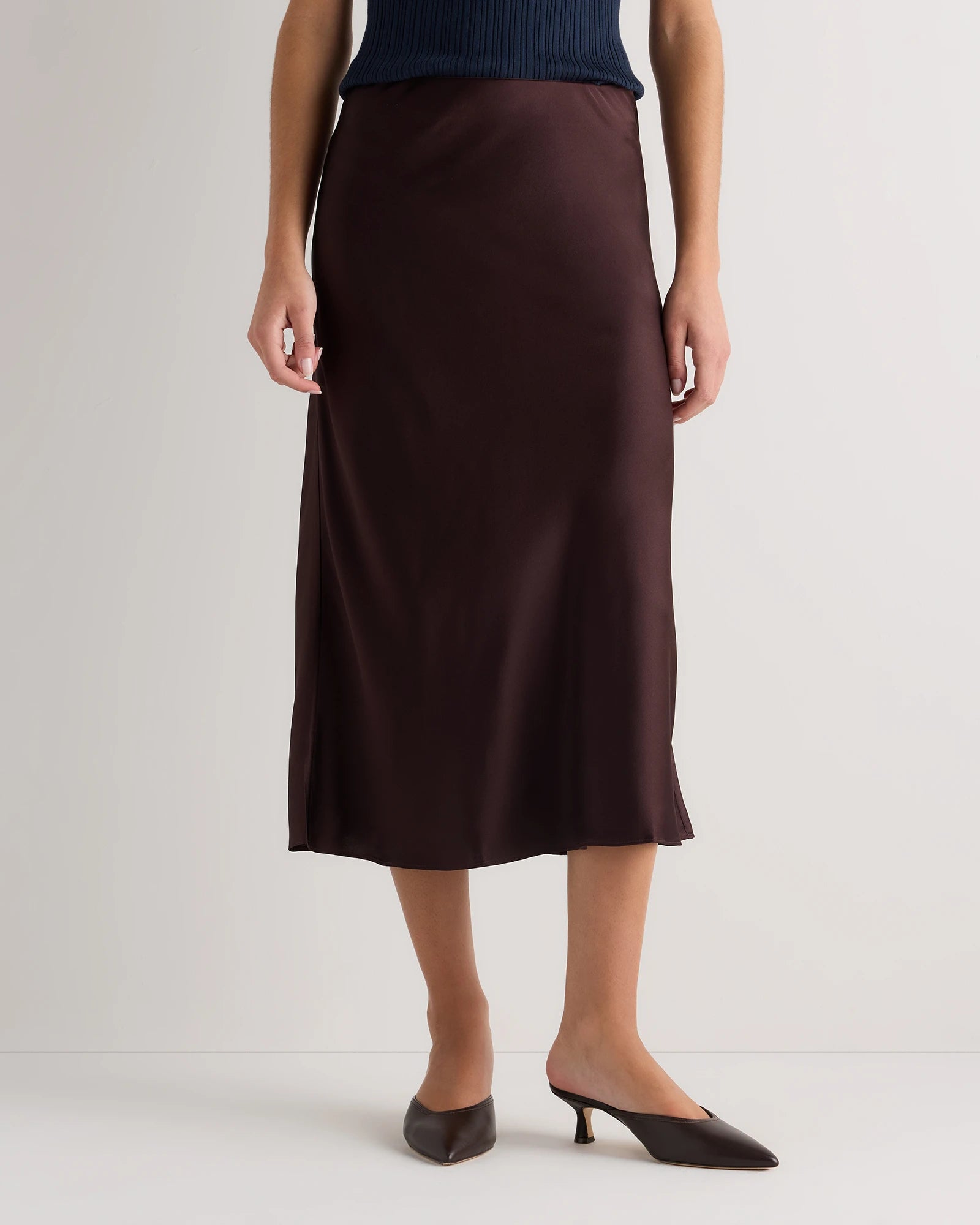Quince Women's 100% Washable Silk Midi Skirt