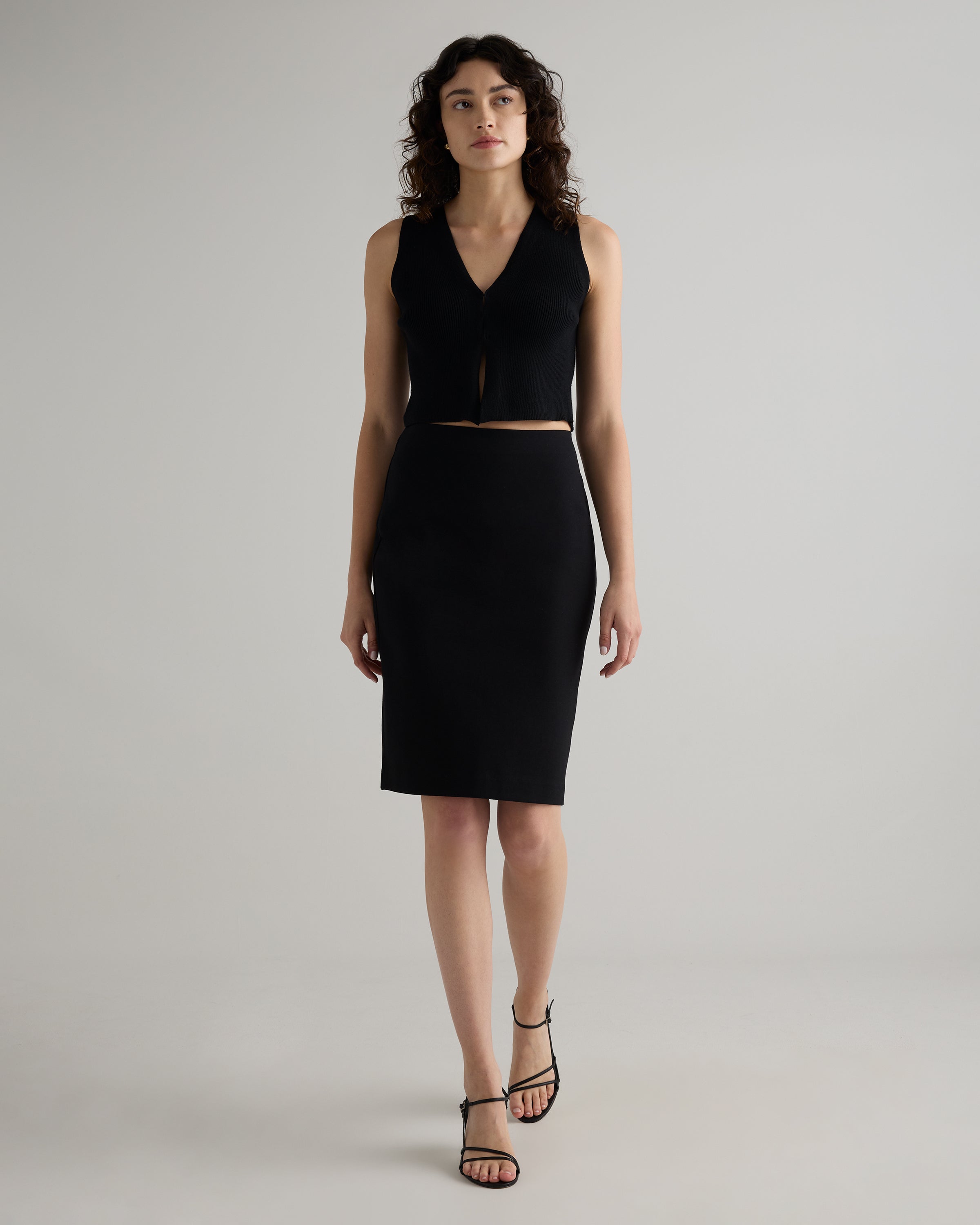 Quince Women's Ultra-Stretch Ponte Pencil Skirt