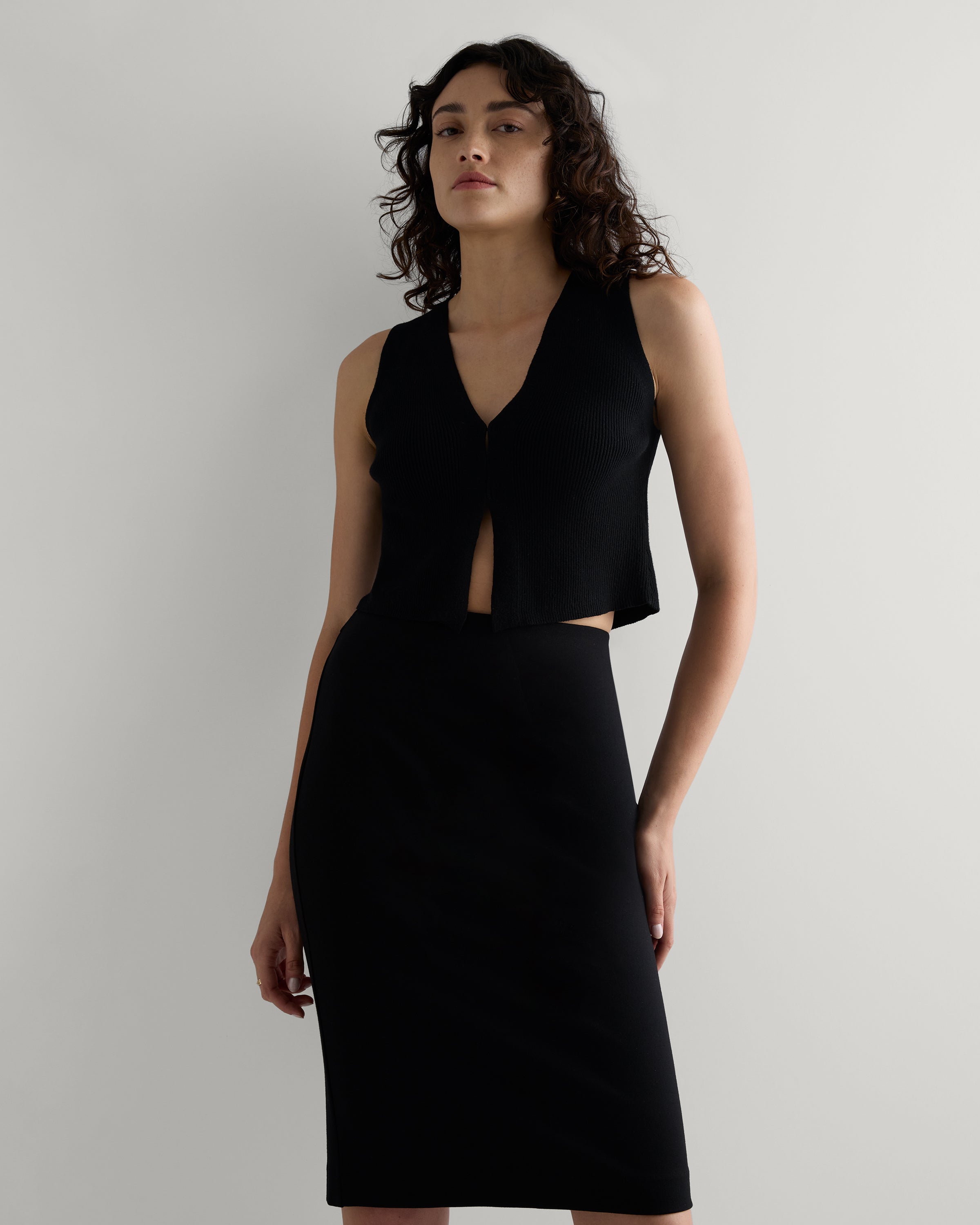 Quince Women's Ultra-Stretch Ponte Pencil Skirt