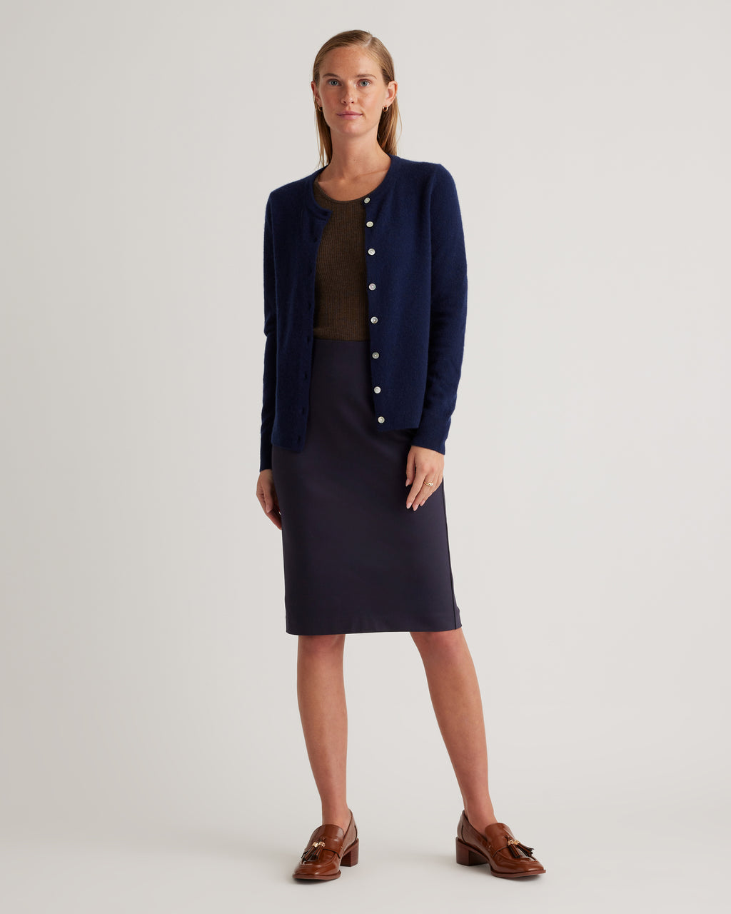 Quince Women's Ultra-Stretch Ponte Pencil Skirt