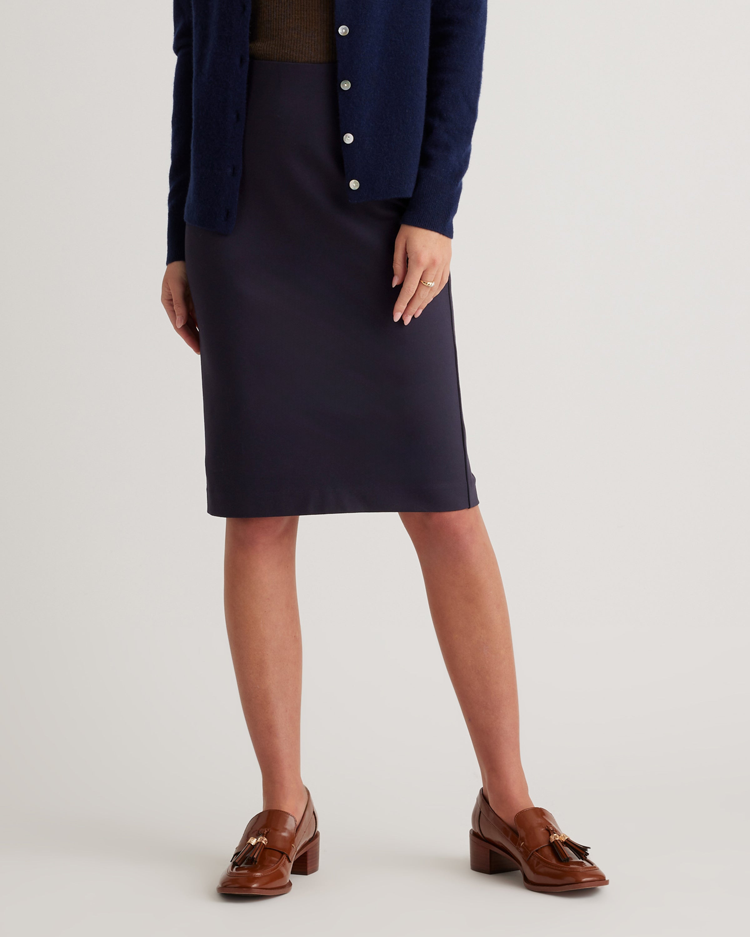 Quince Women's Ultra-Stretch Ponte Pencil Skirt