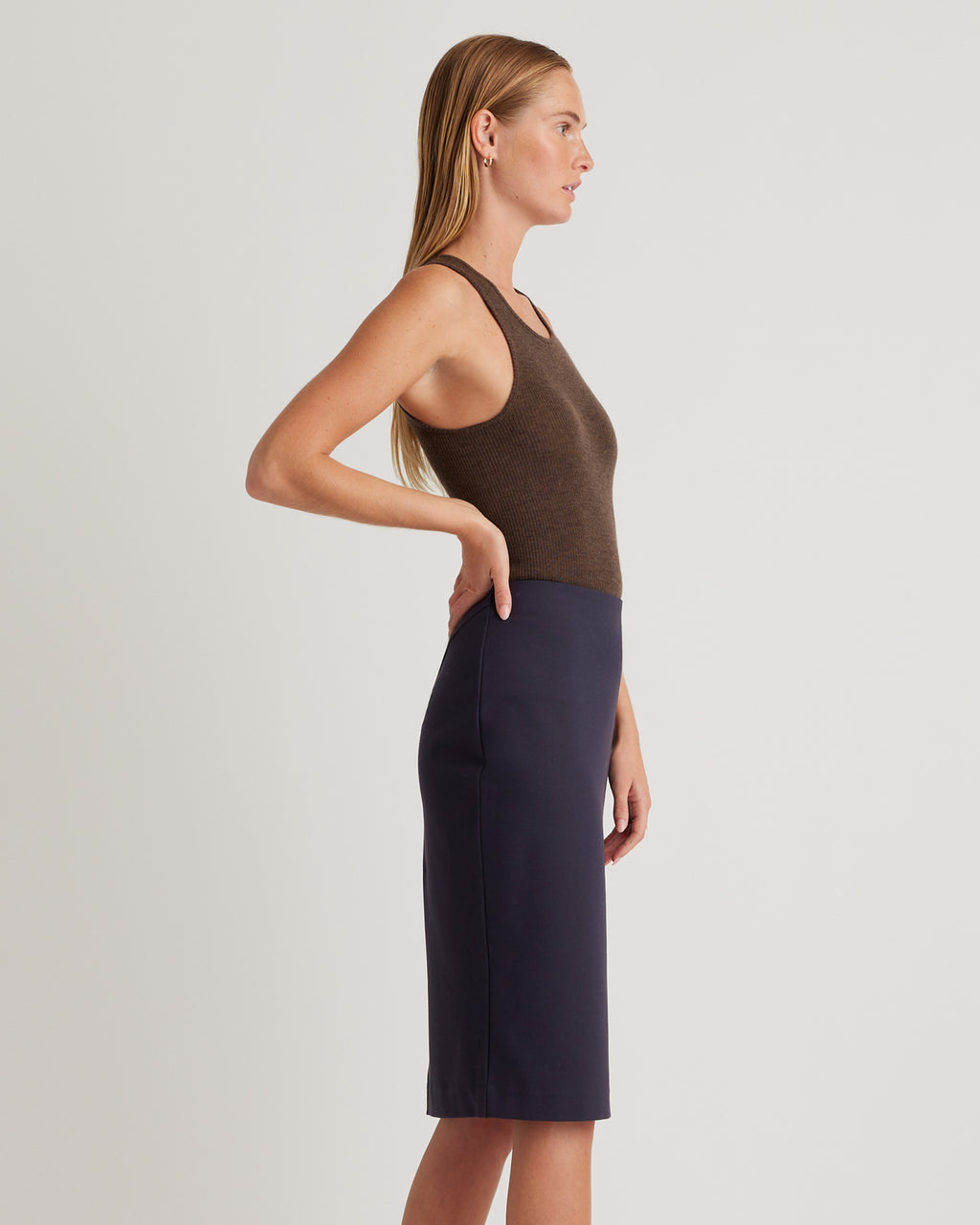 Quince Women's Ultra-Stretch Ponte Pencil Skirt