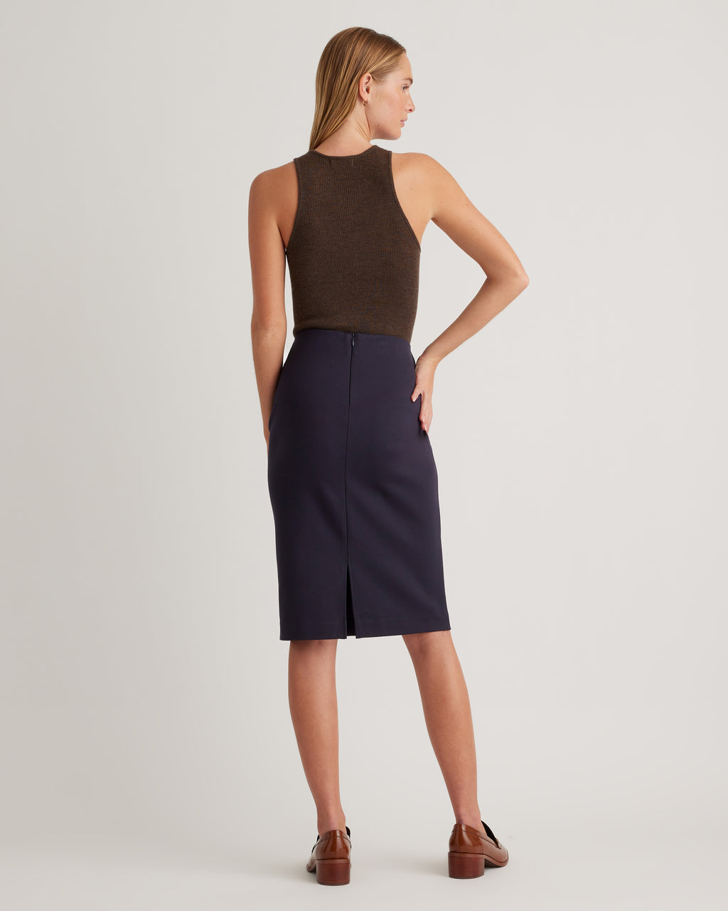 Quince Women's Ultra-Stretch Ponte Pencil Skirt