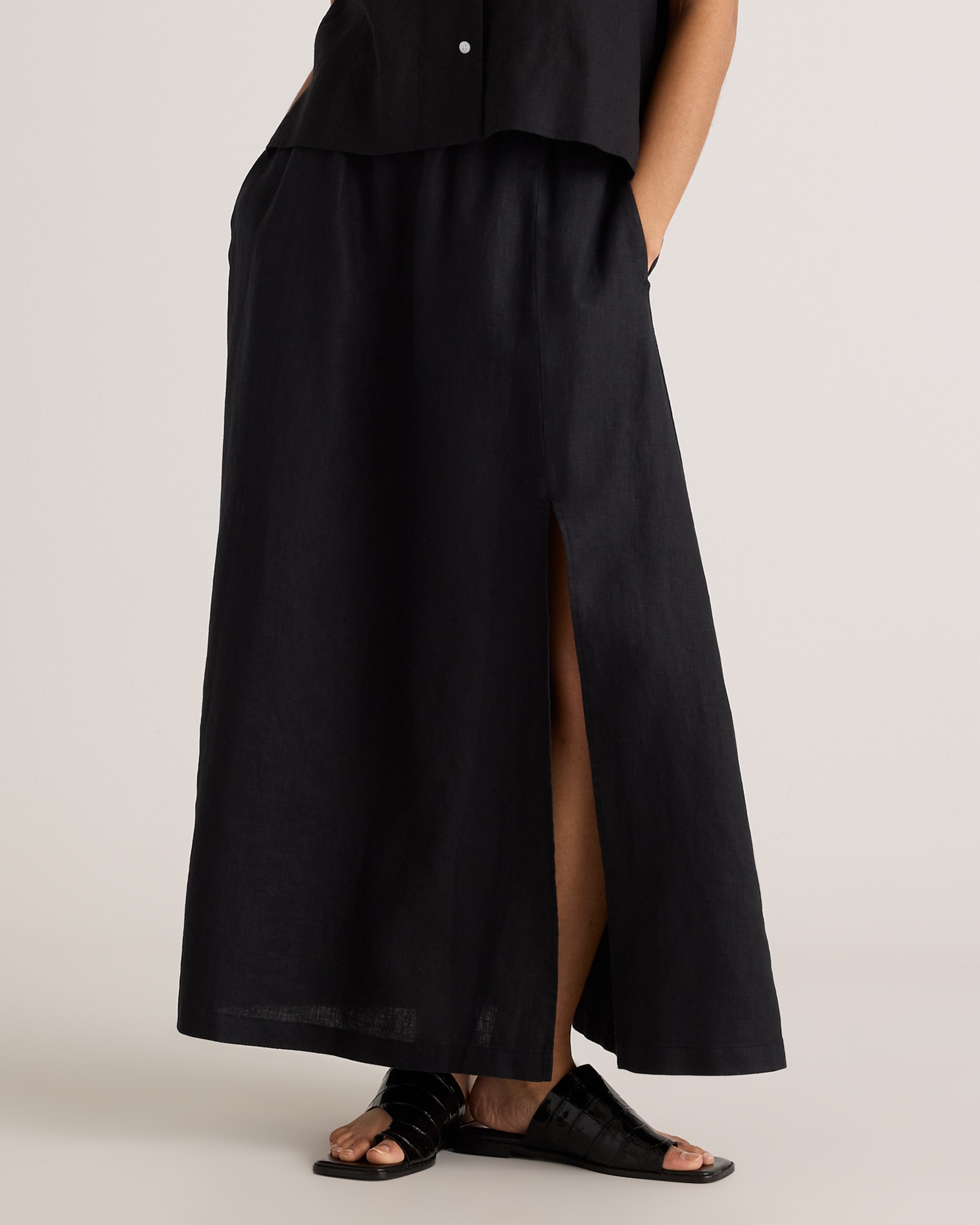 Quince Women's 100% European Linen Maxi Skirt