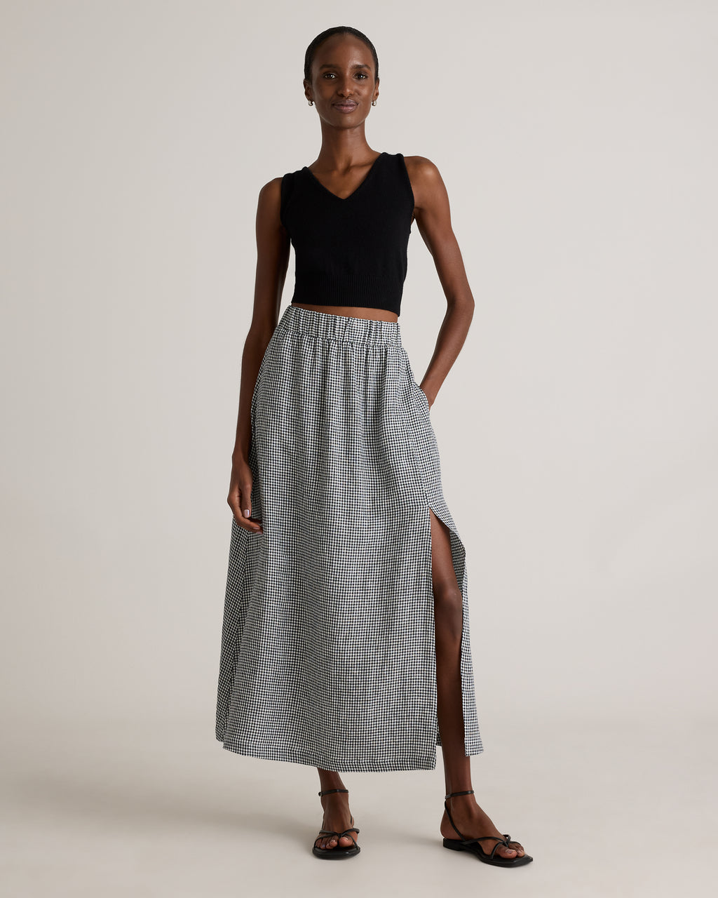 Quince Women's 100% European Linen Maxi Skirt