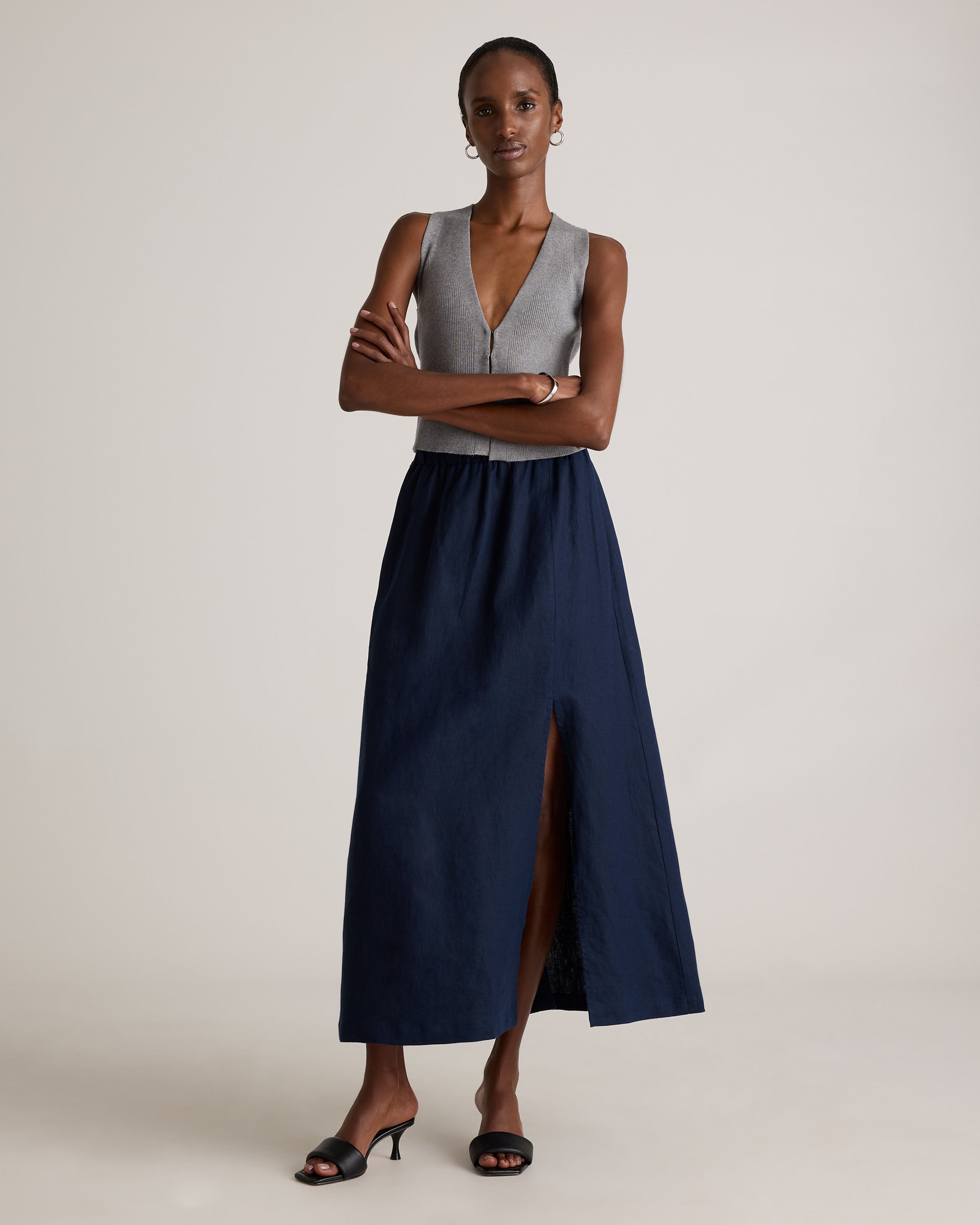 Quince Women's 100% European Linen Maxi Skirt