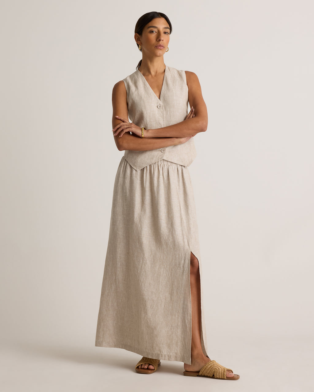 Quince Women's 100% European Linen Maxi Skirt
