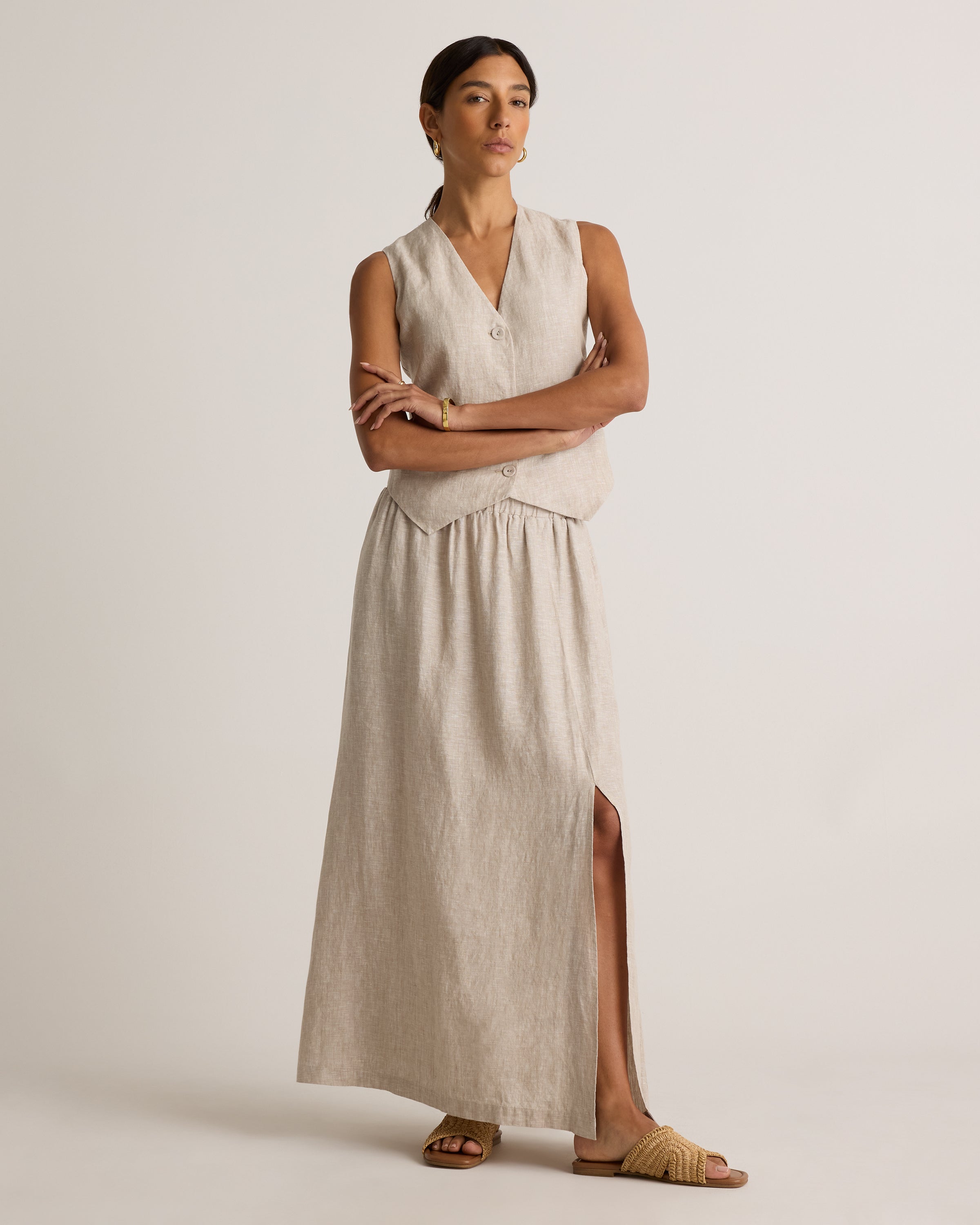 Quince Women's 100% European Linen Maxi Skirt