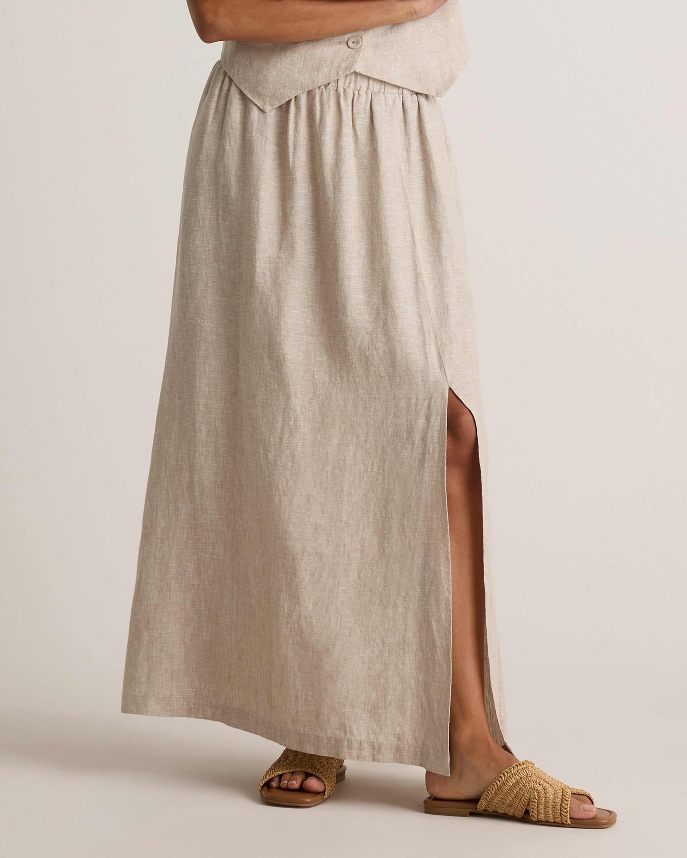 Quince Women's 100% European Linen Maxi Skirt