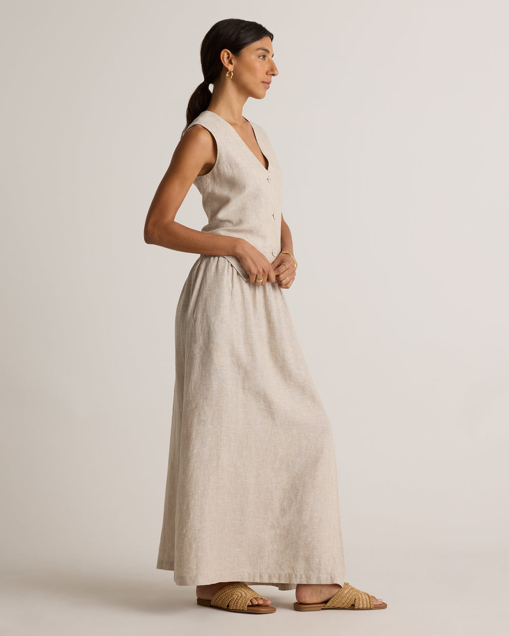 Quince Women's 100% European Linen Maxi Skirt