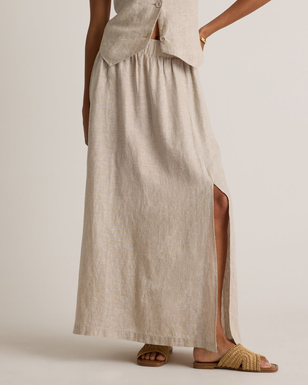Quince Women's 100% European Linen Maxi Skirt