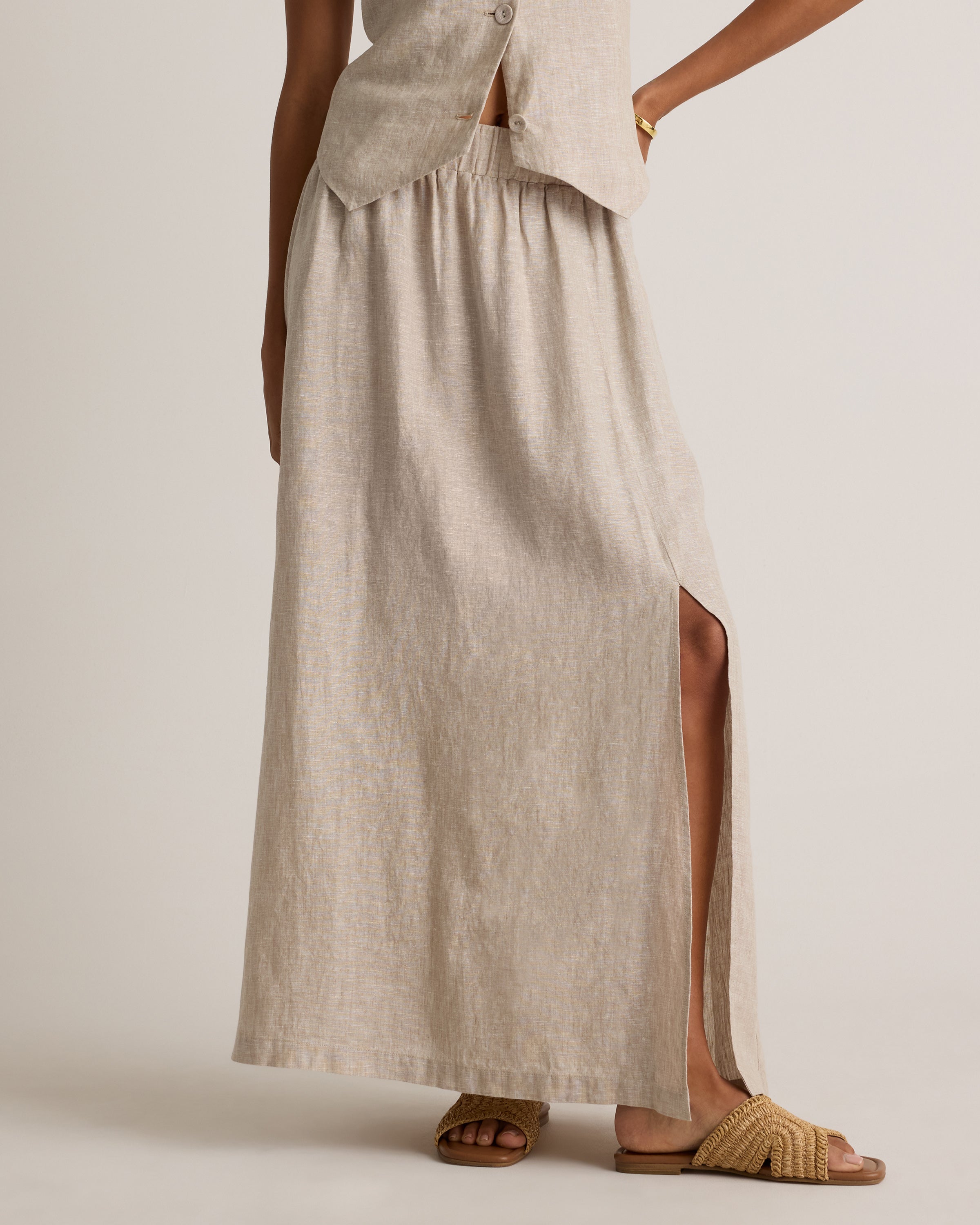 Quince Women's 100% European Linen Maxi Skirt
