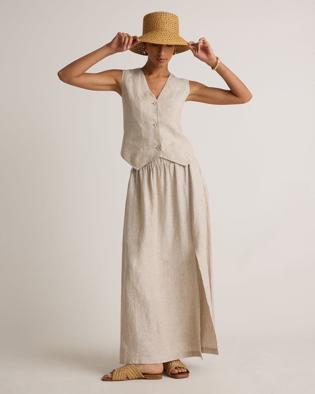 Quince Women's 100% European Linen Maxi Skirt