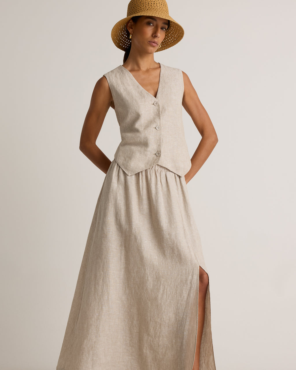 Quince Women's 100% European Linen Maxi Skirt
