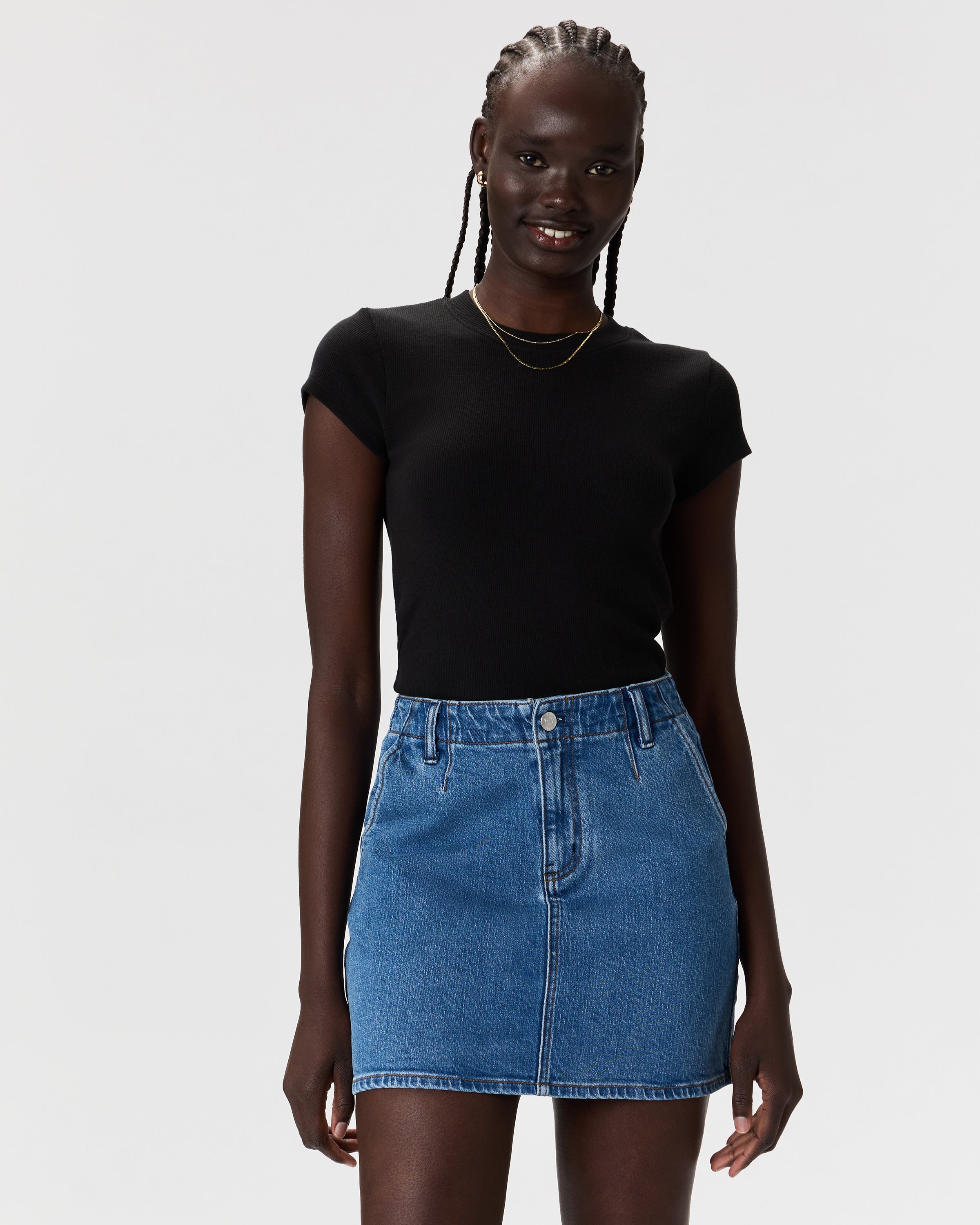 Quince Women's Stretch Denim Mini Skirt