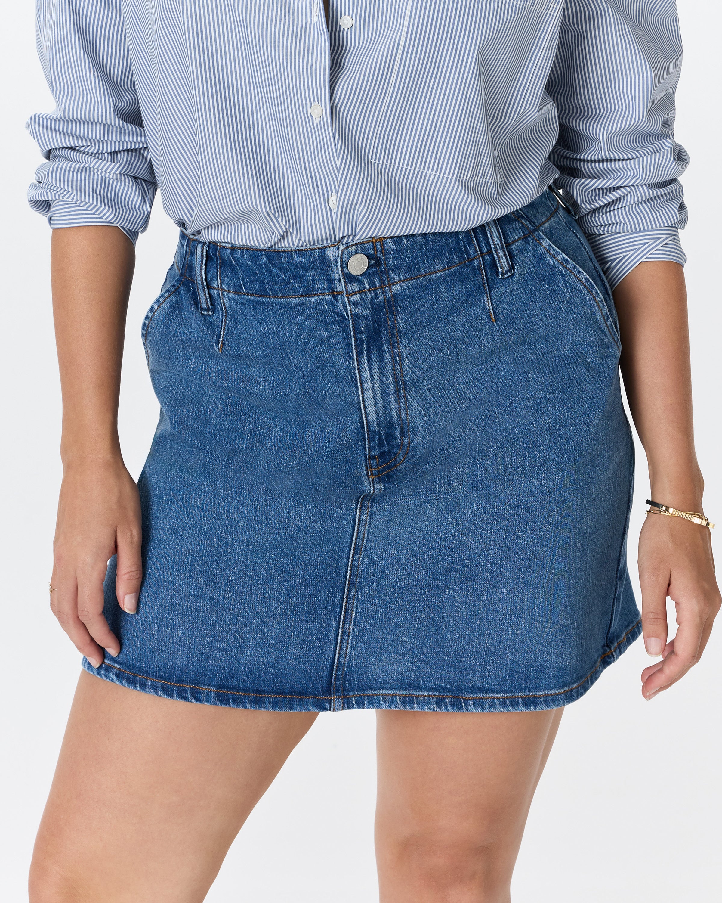 Quince Women's Stretch Denim Mini Skirt