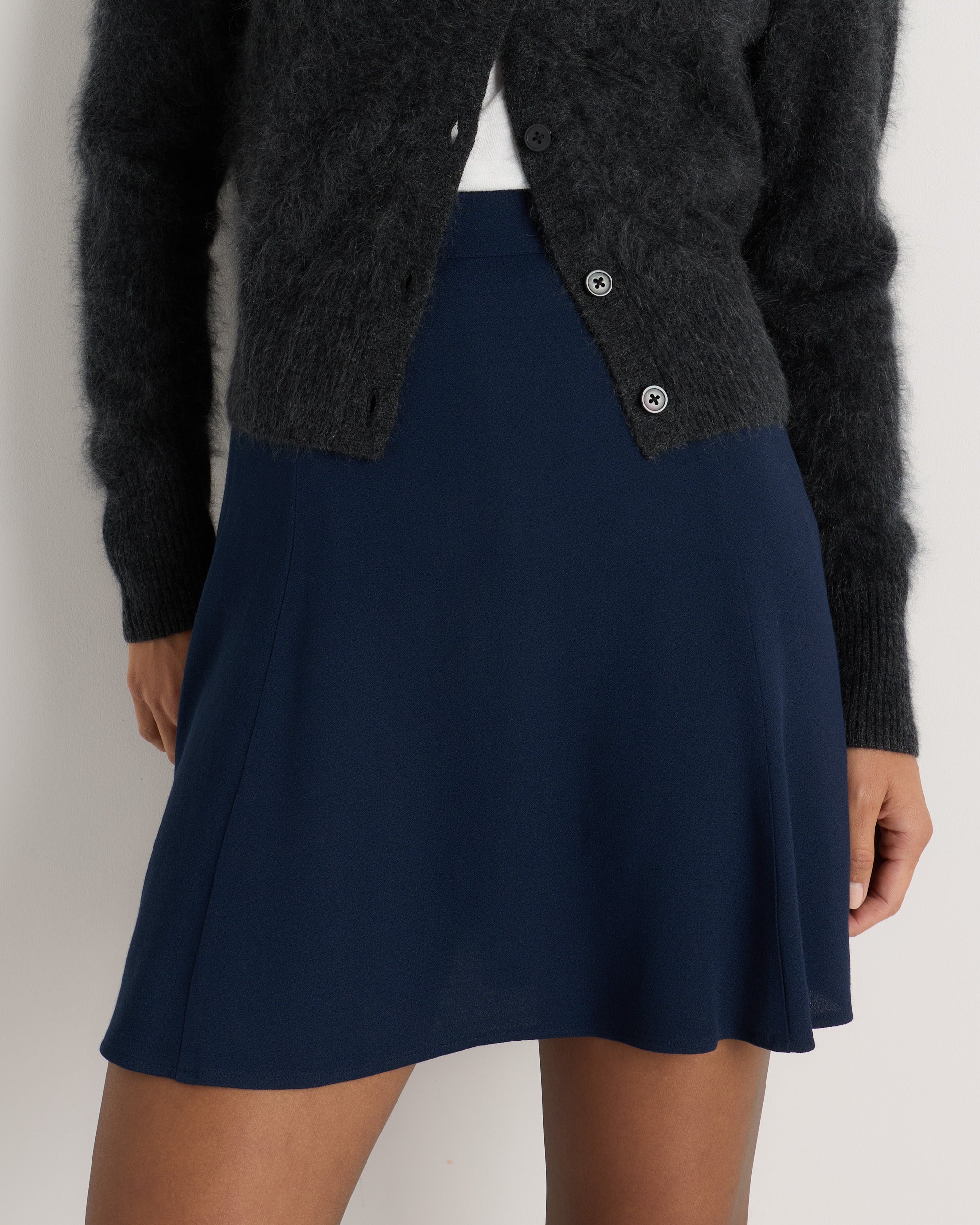 Quince Women's Lightweight Crepe A-Line Mini Skirt