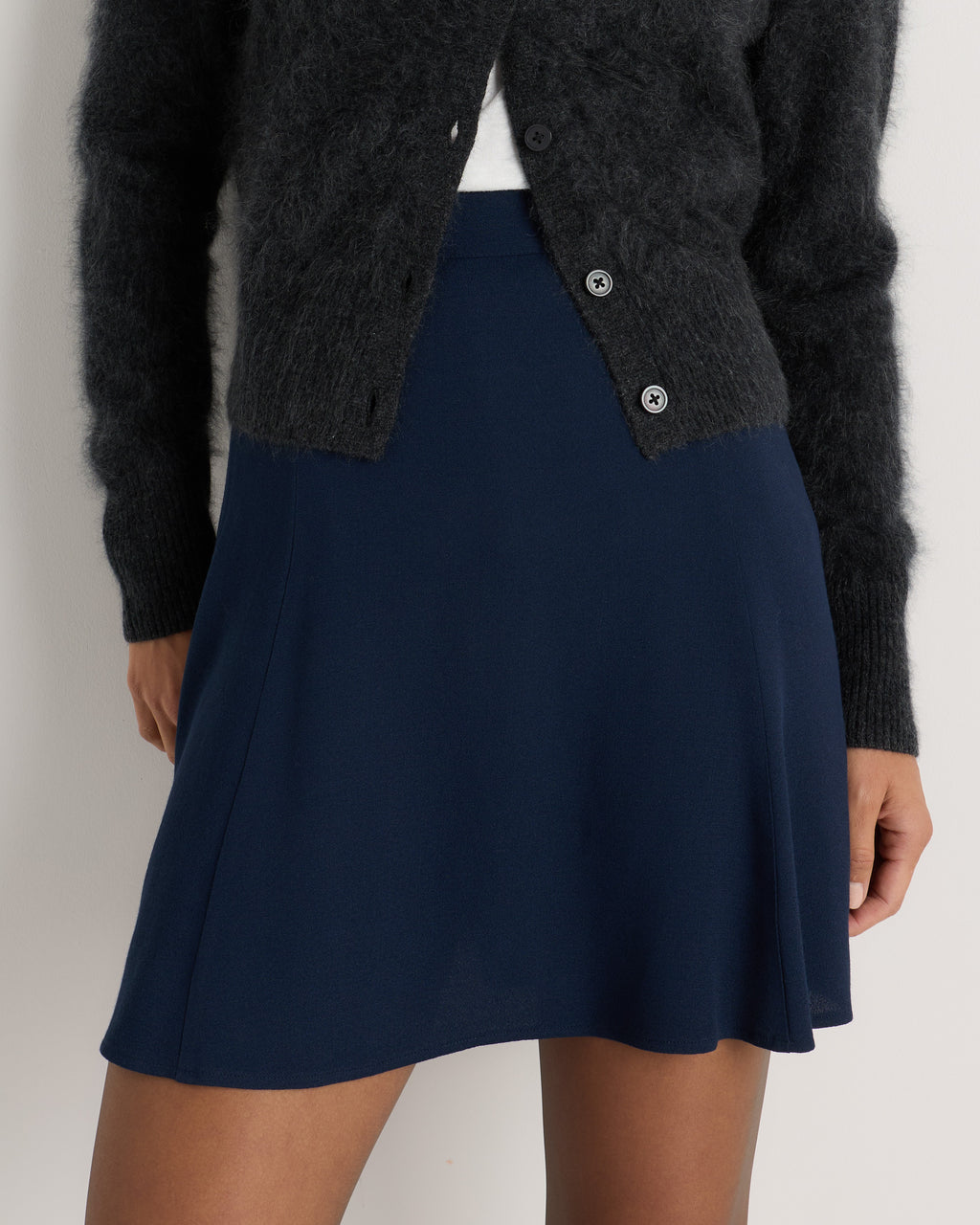 Quince Women's Lightweight Crepe A-Line Mini Skirt