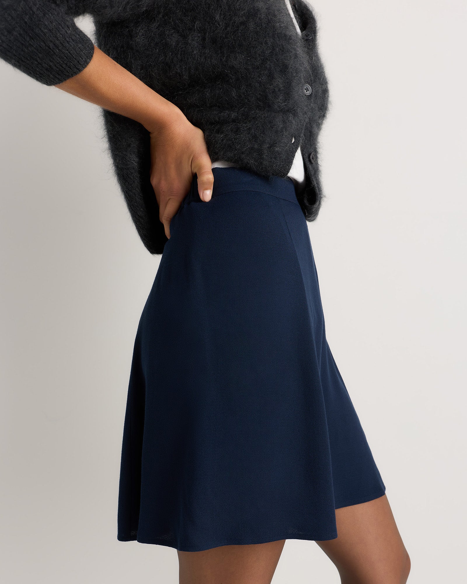 Quince Women's Lightweight Crepe A-Line Mini Skirt