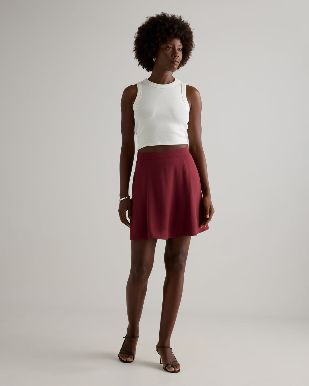 Quince Women's Lightweight Crepe A-Line Mini Skirt