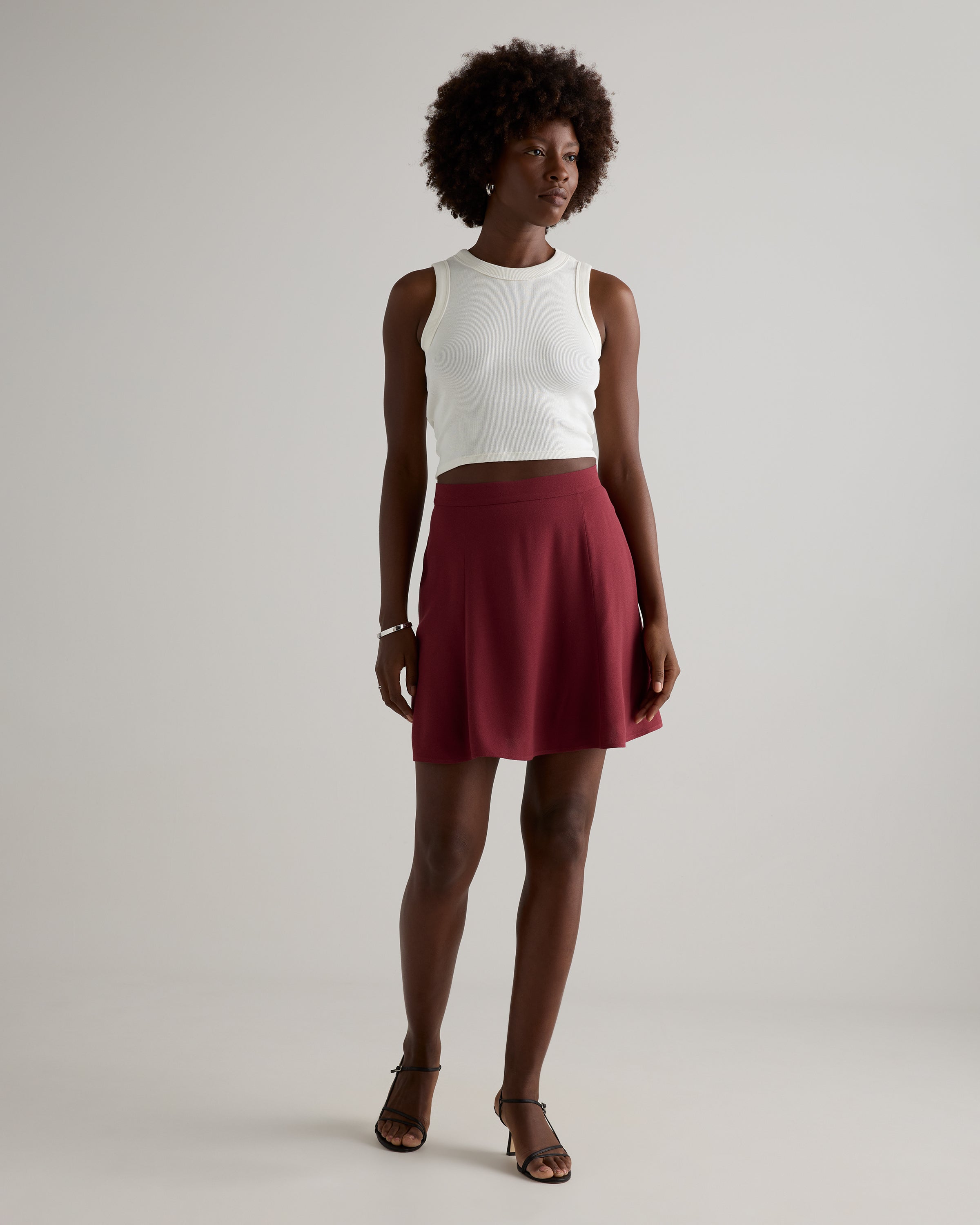 Quince Women's Lightweight Crepe A-Line Mini Skirt