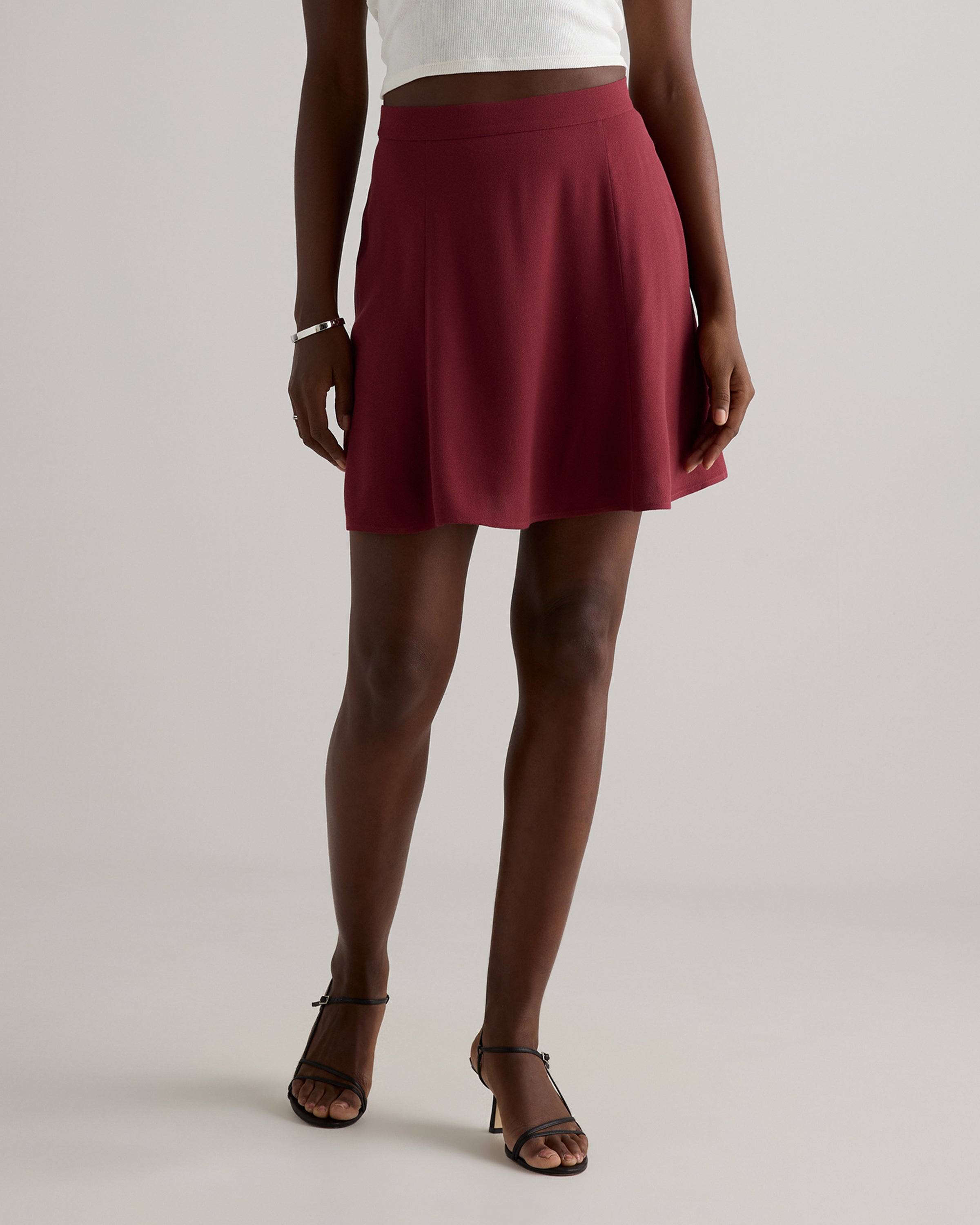 Quince Women's Lightweight Crepe A-Line Mini Skirt