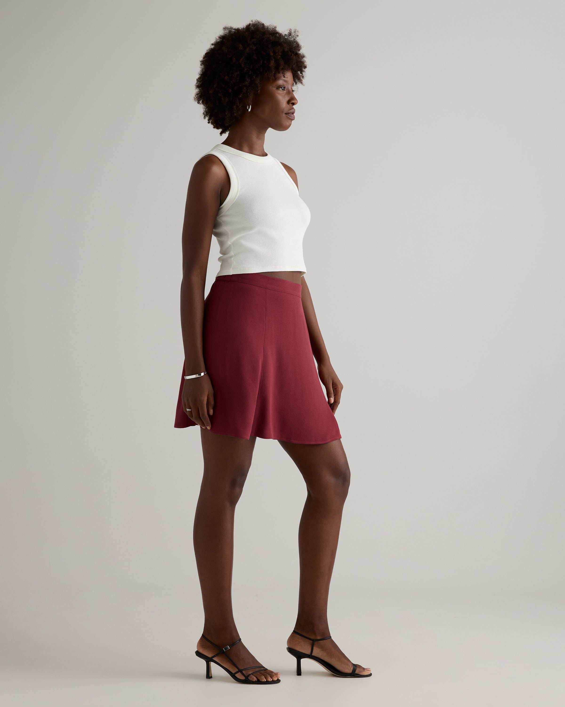 Quince Women's Lightweight Crepe A-Line Mini Skirt