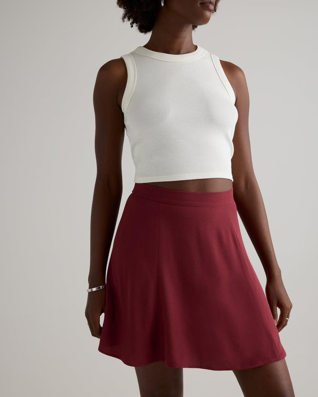 Quince Women's Lightweight Crepe A-Line Mini Skirt
