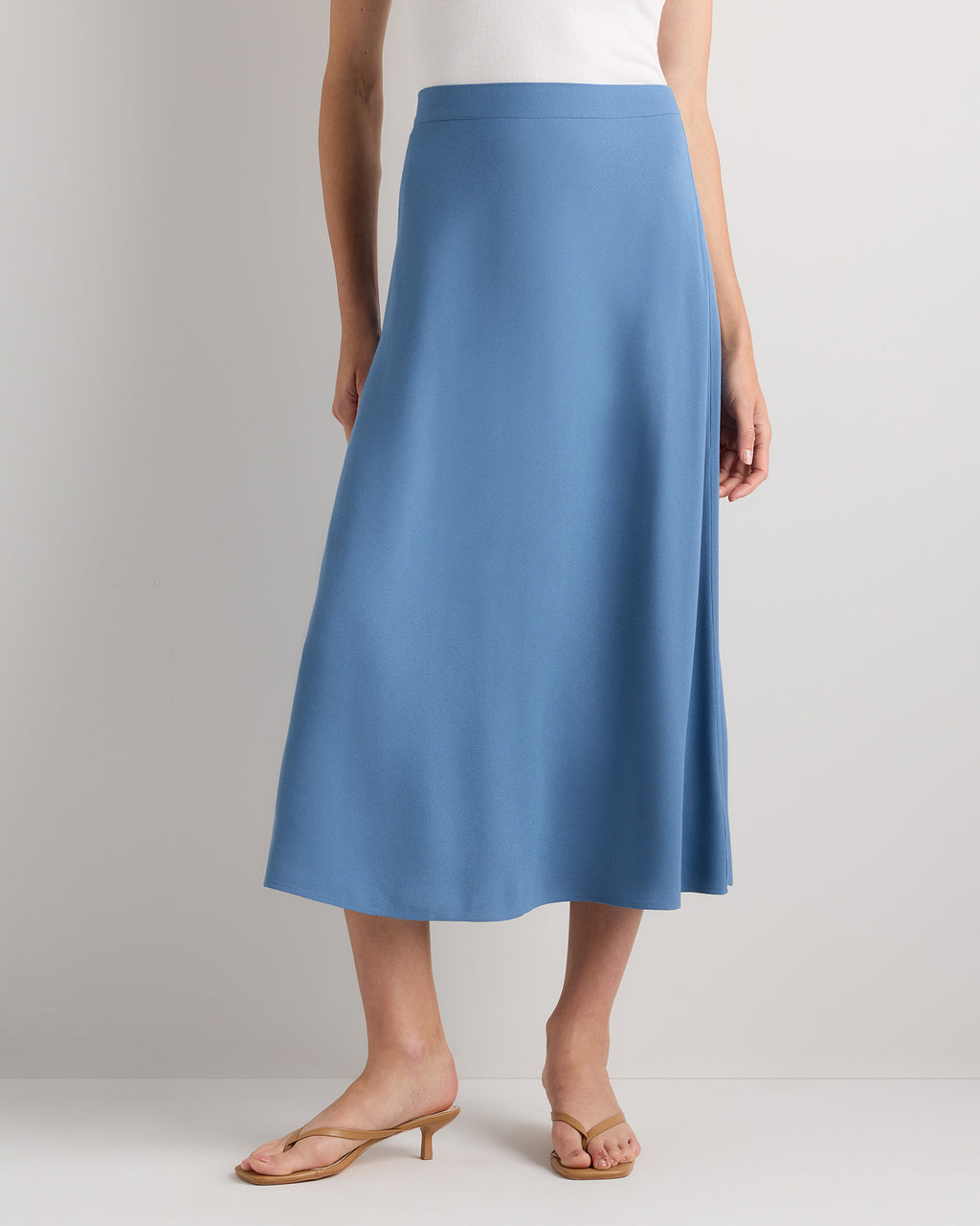 Quince Women's Lightweight Crepe Slip Midi Skirt