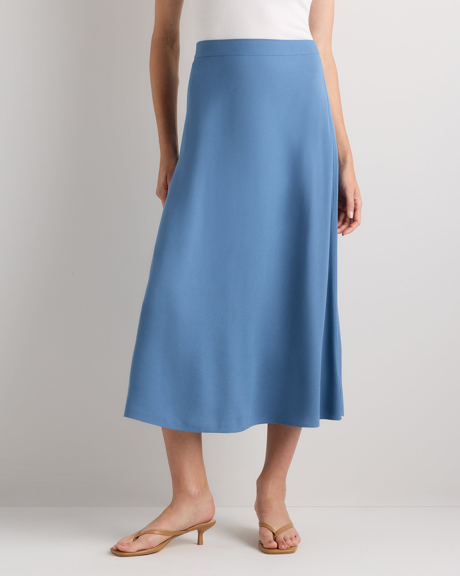 Quince Women's Lightweight Crepe Slip Midi Skirt
