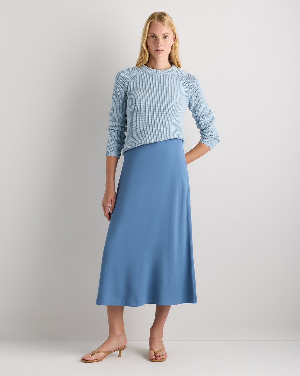 Quince Women's Lightweight Crepe Slip Midi Skirt