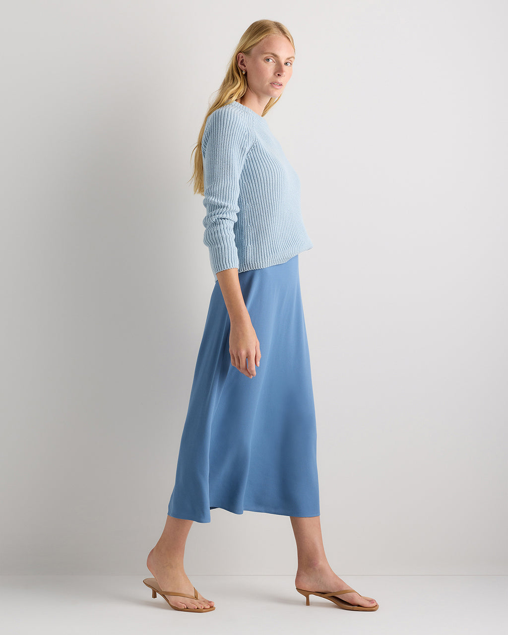 Quince Women's Lightweight Crepe Slip Midi Skirt