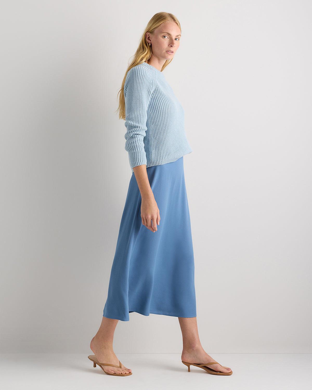 Quince Women's Lightweight Crepe Slip Midi Skirt