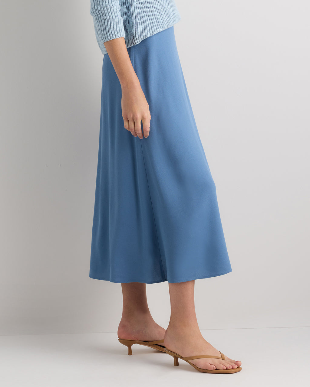 Quince Women's Lightweight Crepe Slip Midi Skirt