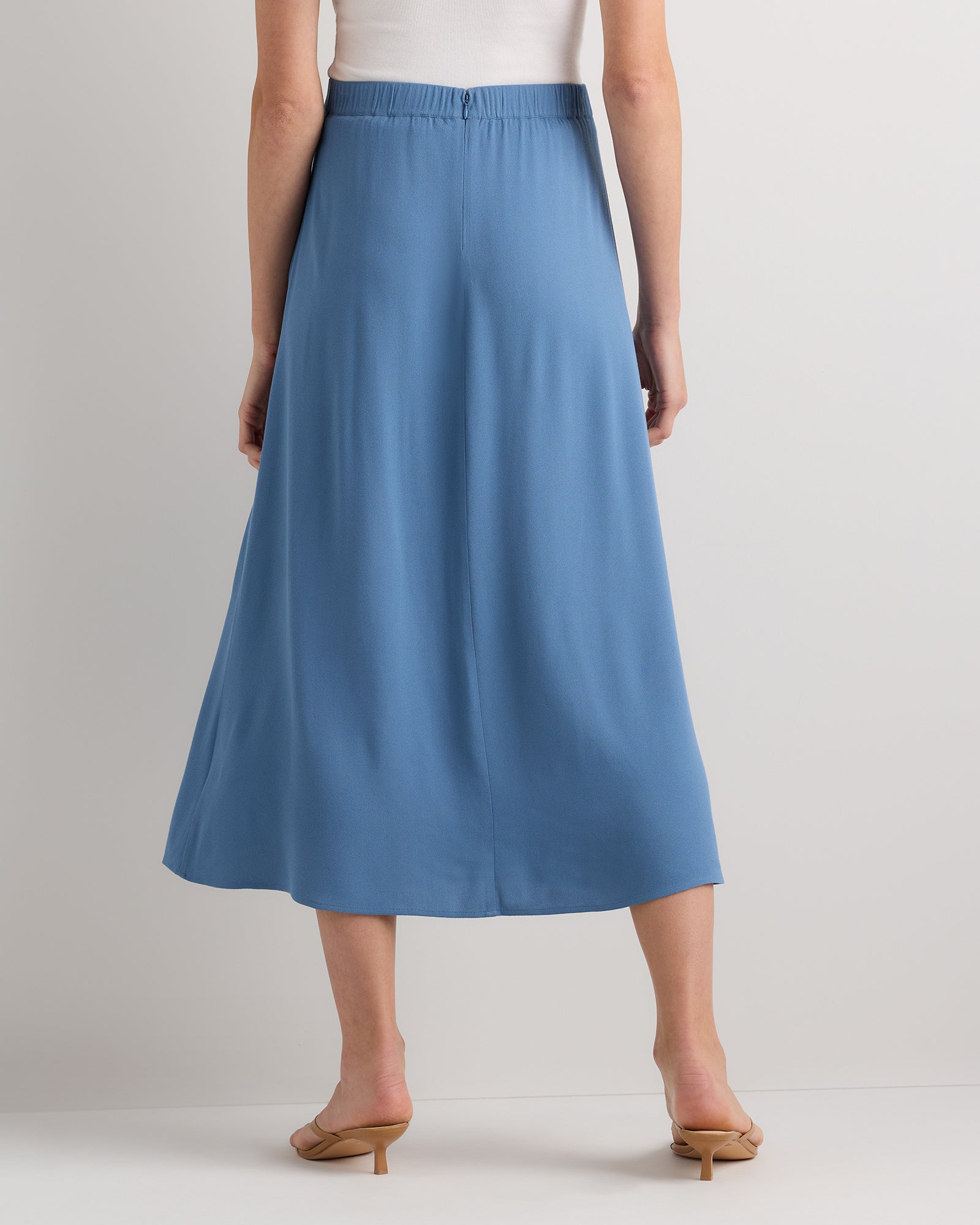 Quince Women's Lightweight Crepe Slip Midi Skirt