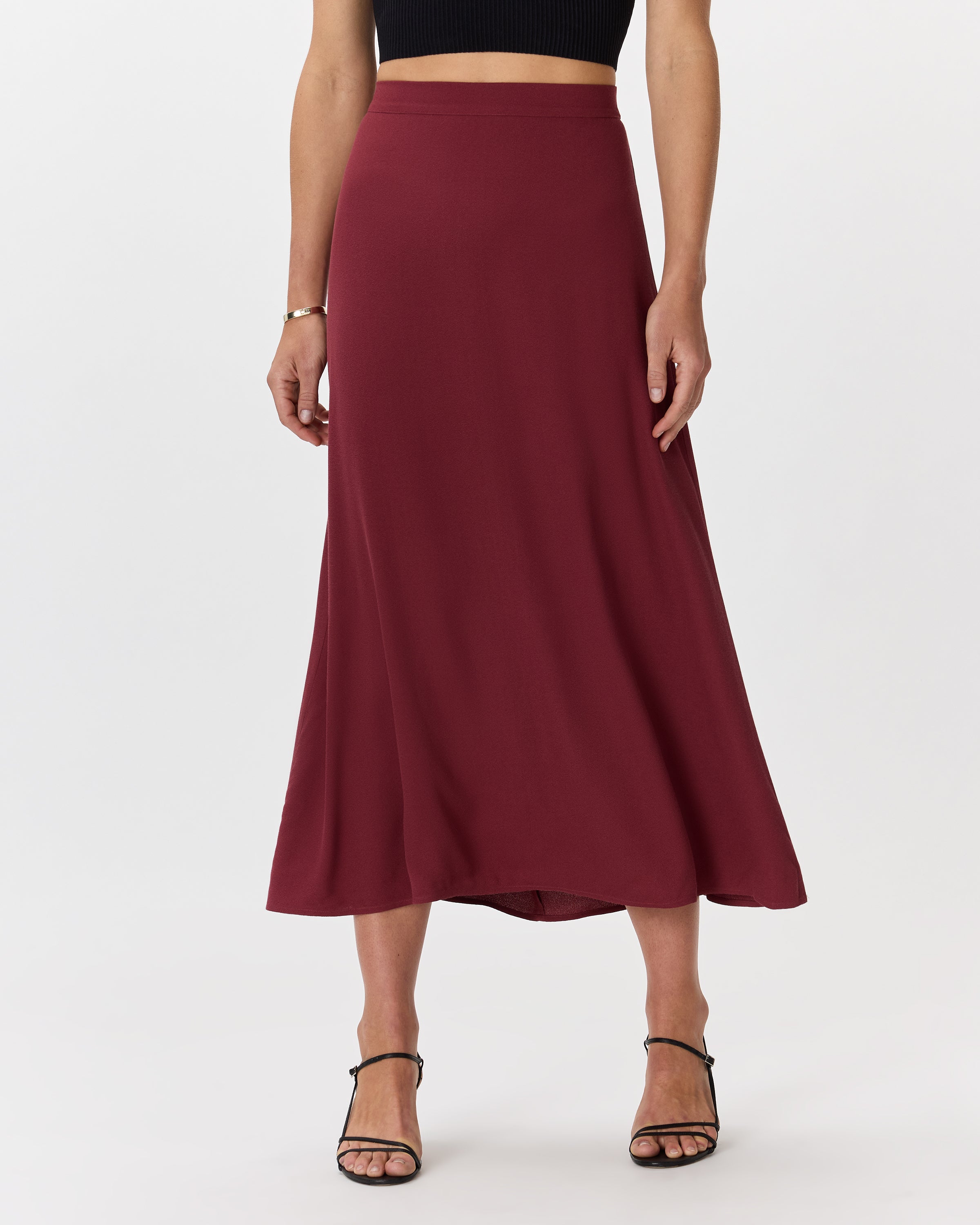 Quince Women's Lightweight Crepe Slip Midi Skirt