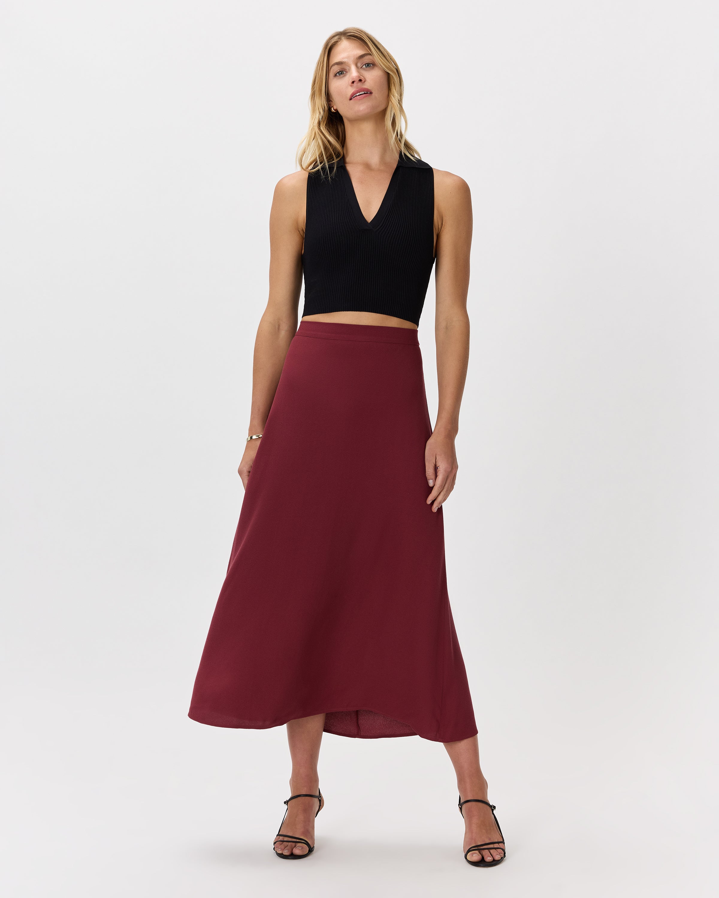 Quince Women's Lightweight Crepe Slip Midi Skirt