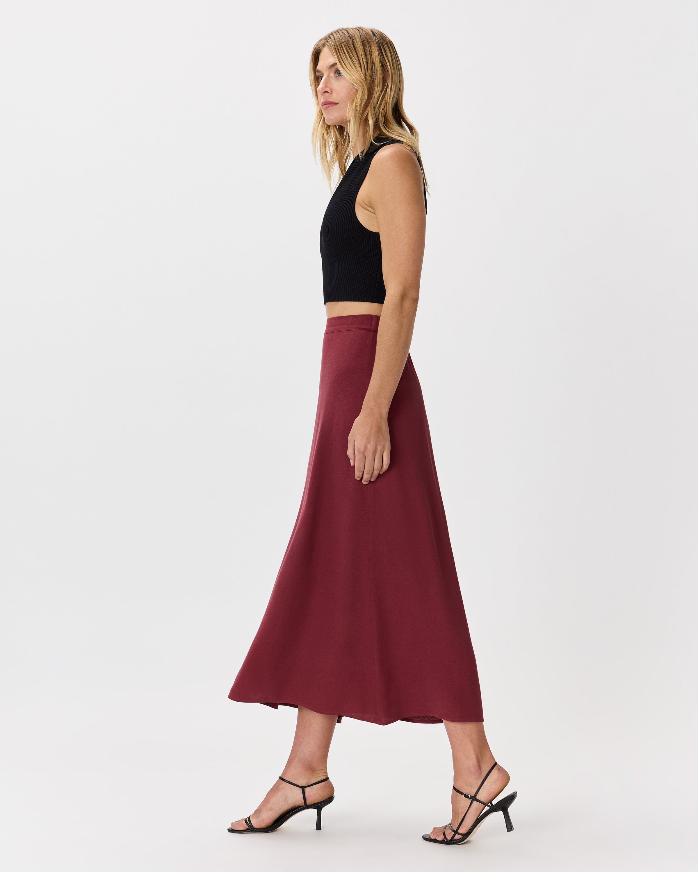 Quince Women's Lightweight Crepe Slip Midi Skirt